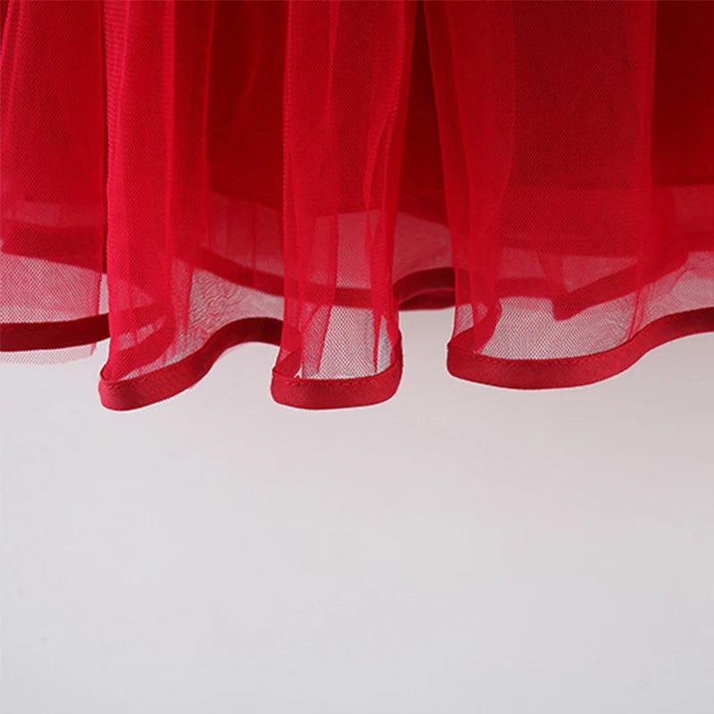 CloudWhimsy – Flying Sleeve Princess Dress with Bow for Little Girls